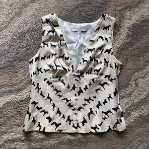 Trina Turk designer DOG print vest size L
